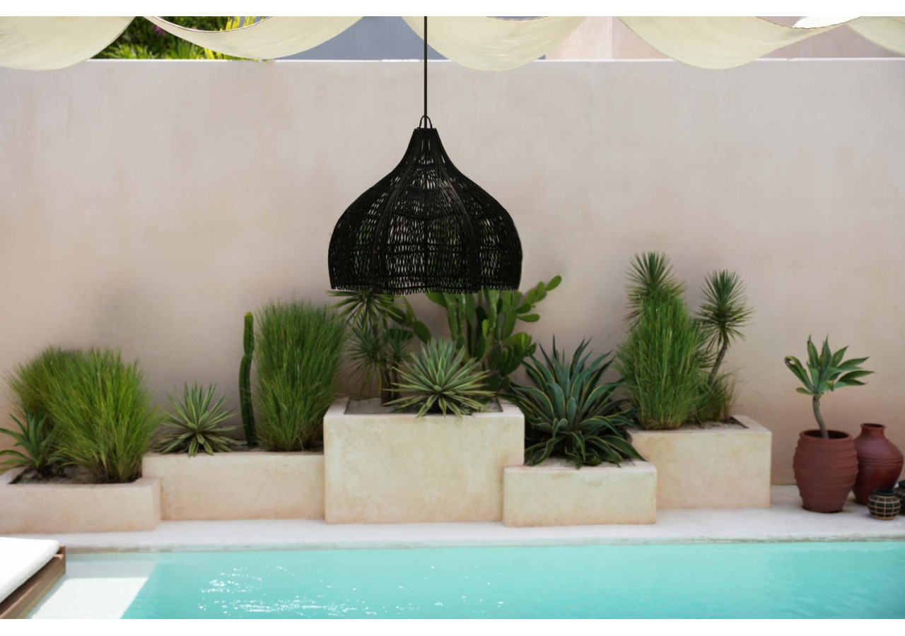 Suspension Whipped - Noir, Rattan, Style Imposant - BAYU010B-M-60 - Bazar Bizar