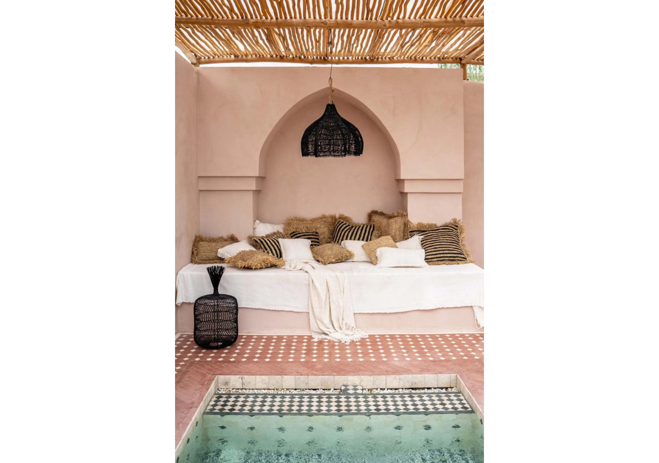 Suspension Whipped - Noir, Rattan, Style Imposant - BAYU010B-M-60 - Bazar Bizar