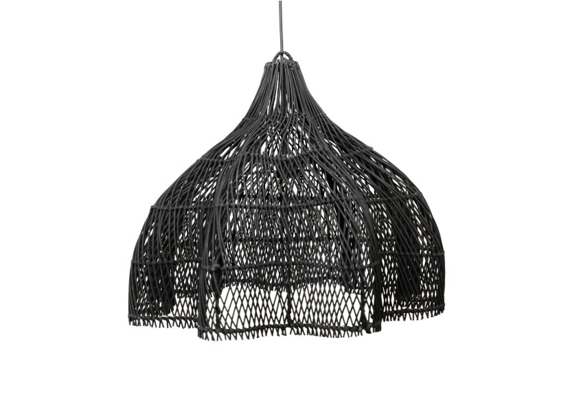 Suspension Whipped - Noir, Rattan, Style Imposant - BAYU010B-M-60 - Bazar Bizar