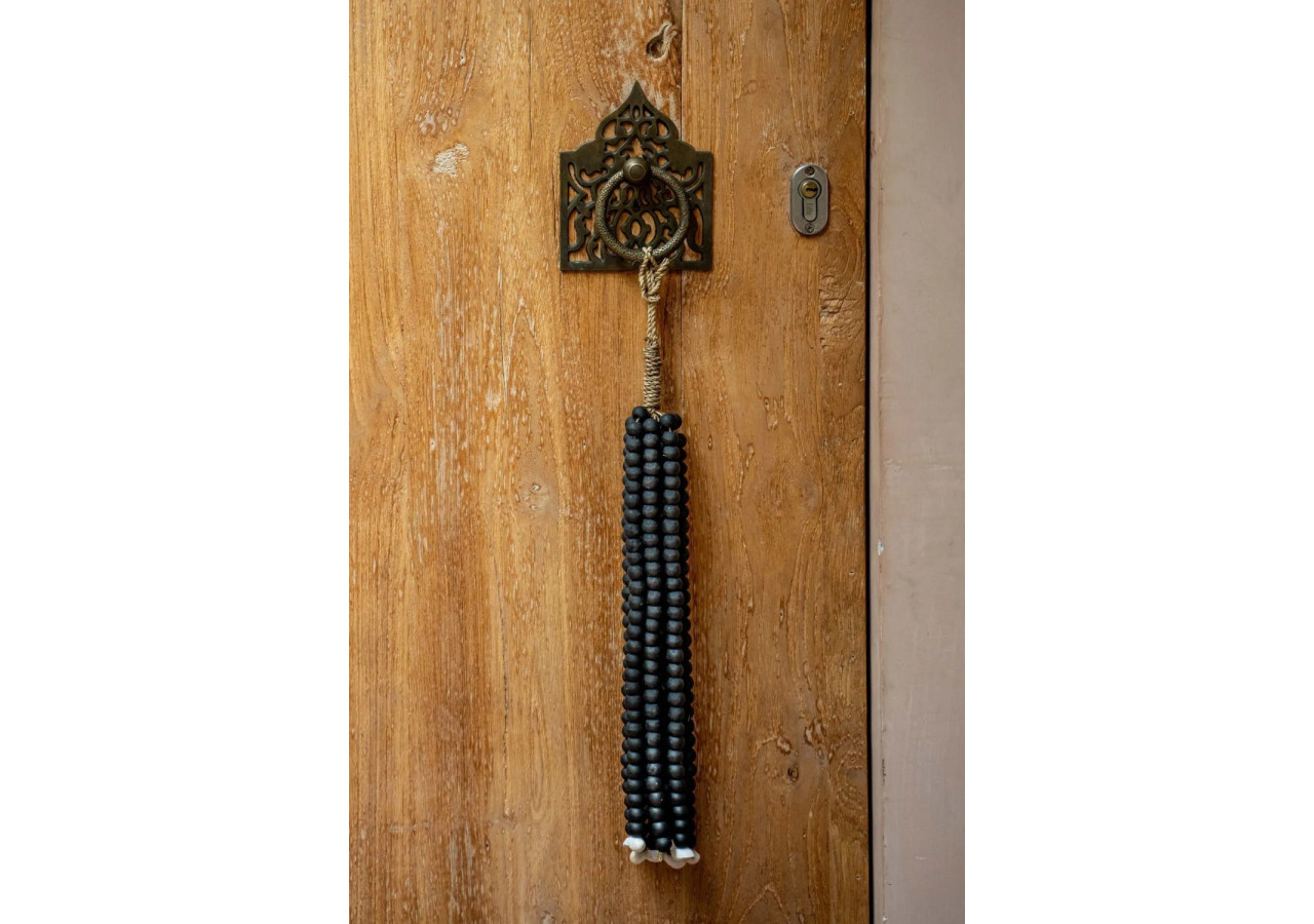Tassel en Perles en Bois Noire - Fait à la main en Bali - BALE054B - Bazar Bizar