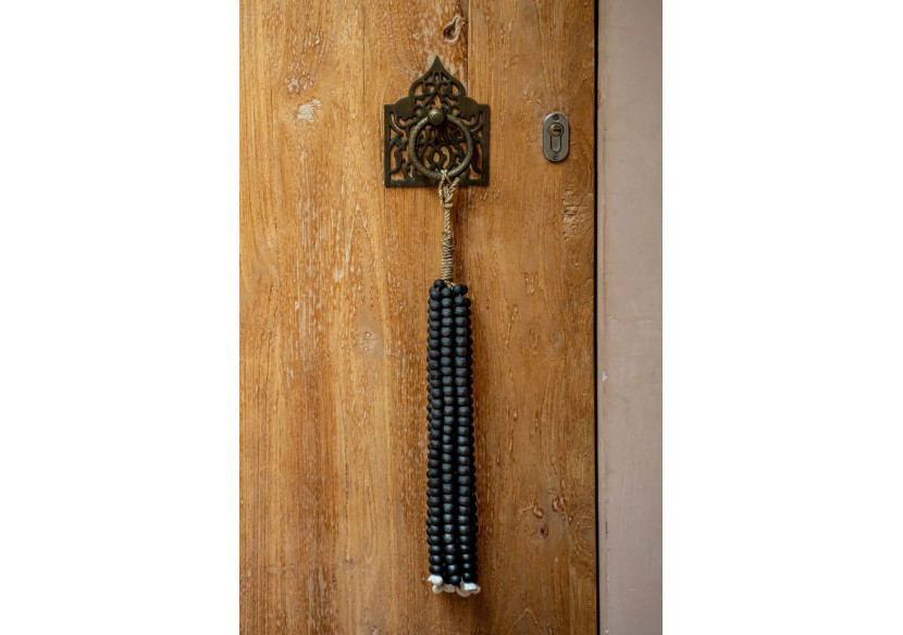 Tassel en Perles en Bois Noire - Fait à la main en Bali - BALE054B - Bazar Bizar