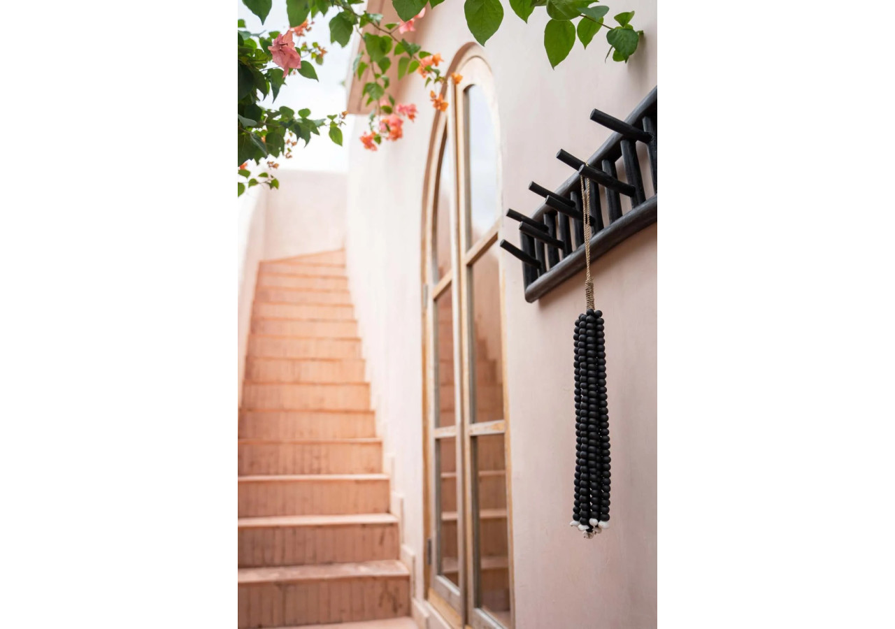 Tassel en Perles en Bois Noire - Fait à la main en Bali - BALE054B - Bazar Bizar