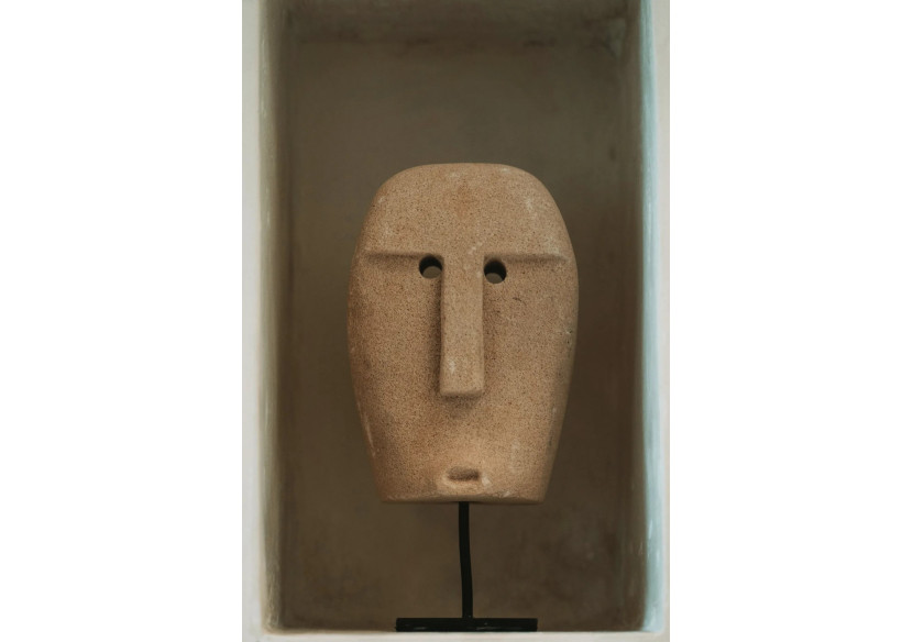 Statue en Pierre Sumba n°22 avec Socle - Artisanat d'Indonésie - BAHRA022 - Bazar Bizar