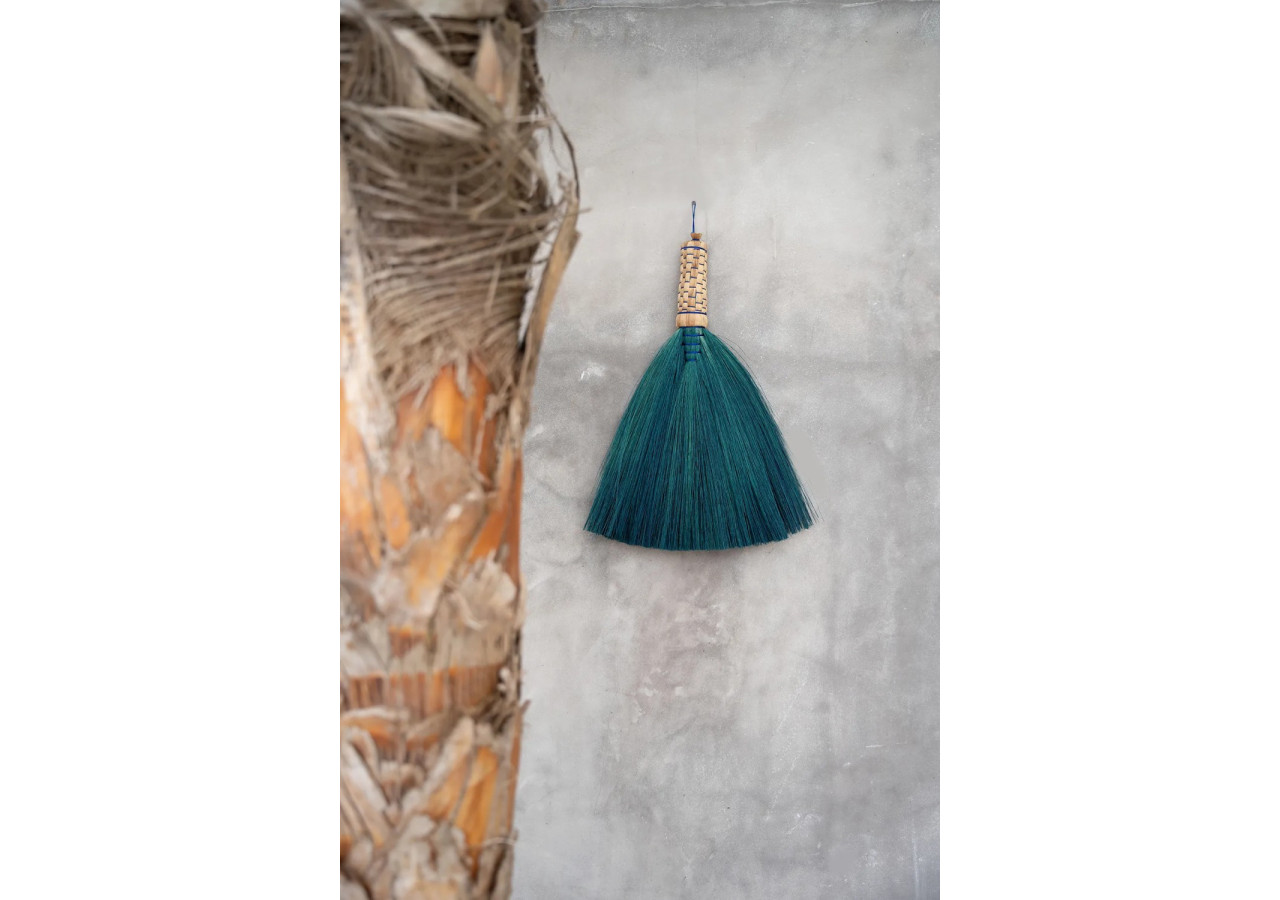 Balai de Nettoyage - Turquoise en Herbe Naturelle - JAAT009Tu - Bazar Bizar