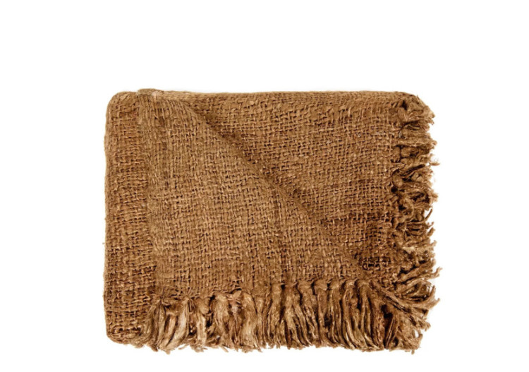 Plaid de Luxe Tissé à la Main - Marron 40 - INIE002Br - Bazar Bizar