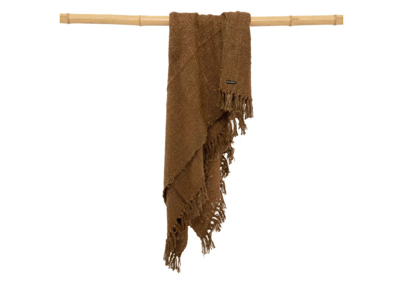 Plaid de Luxe Tissé à la Main - Marron 40 - INIE002Br - Bazar Bizar