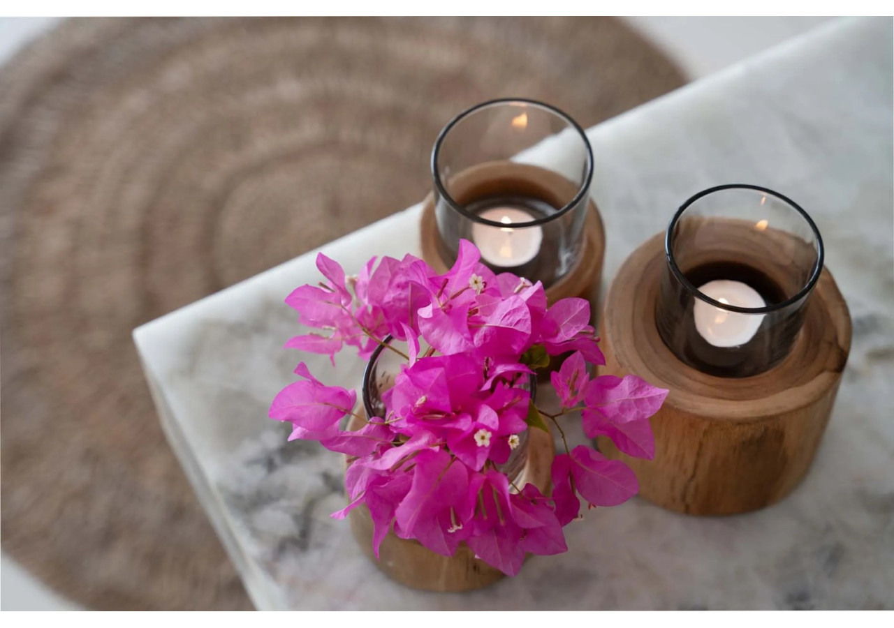 Trio de Bougies en Teck - Ensemble de 3 - JACA022N-SET3 - Bazar Bizar