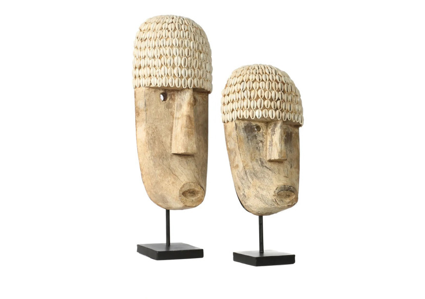 Masque Cowrie sur Support - Medium - BALS001N-M - Bazar Bizar Masque Cowrie sur Support - Medium - BALS001N-M - Bazar Bizar