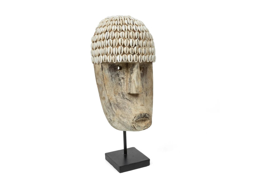 Masque Cowrie sur Support - Medium - BALS001N-M - Bazar Bizar Masque Cowrie sur Support - Medium - BALS001N-M - Bazar Bizar