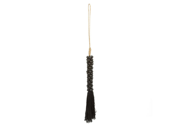 Tassel en Coton et Perles en Bois - Noir - BALE049B - Bazar Bizar