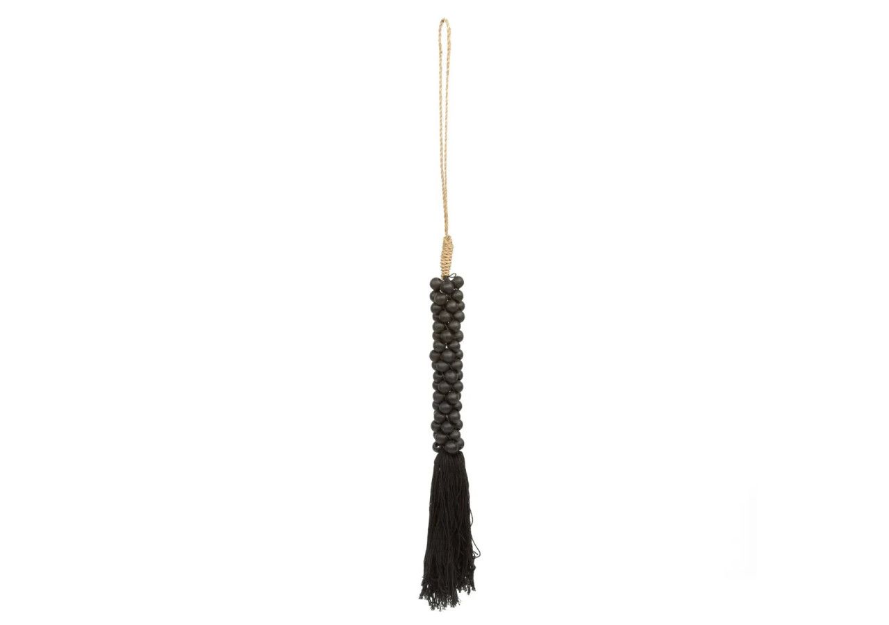 Tassel en Coton et Perles en Bois - Noir - BALE049B - Bazar Bizar