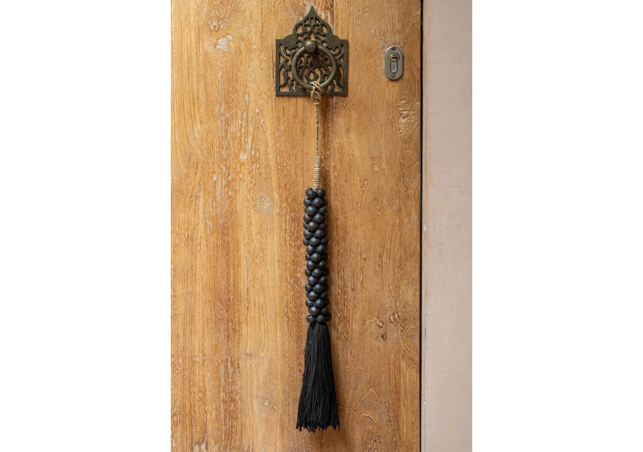 Tassel en Coton et Perles en Bois - Noir - BALE049B - Bazar Bizar
