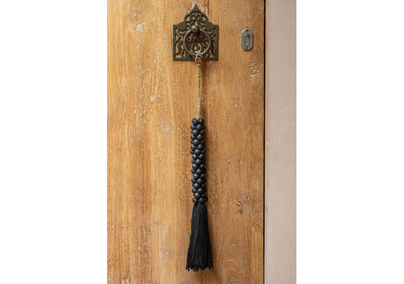 Tassel en Coton et Perles en Bois - Noir - BALE049B - Bazar Bizar
