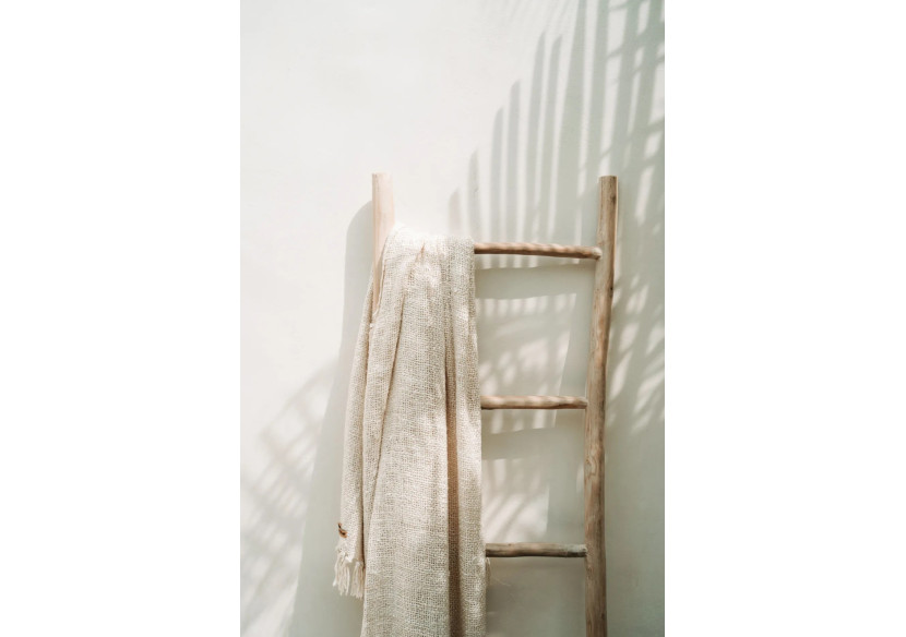 Plaid de Luxe Tissé à la Main - Crème - INIE002Cr - Bazar Bizar