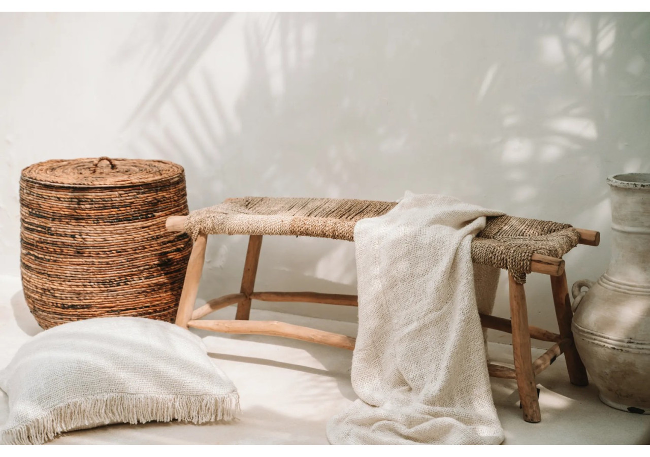 Plaid de Luxe Tissé à la Main - Crème - INIE002Cr - Bazar Bizar