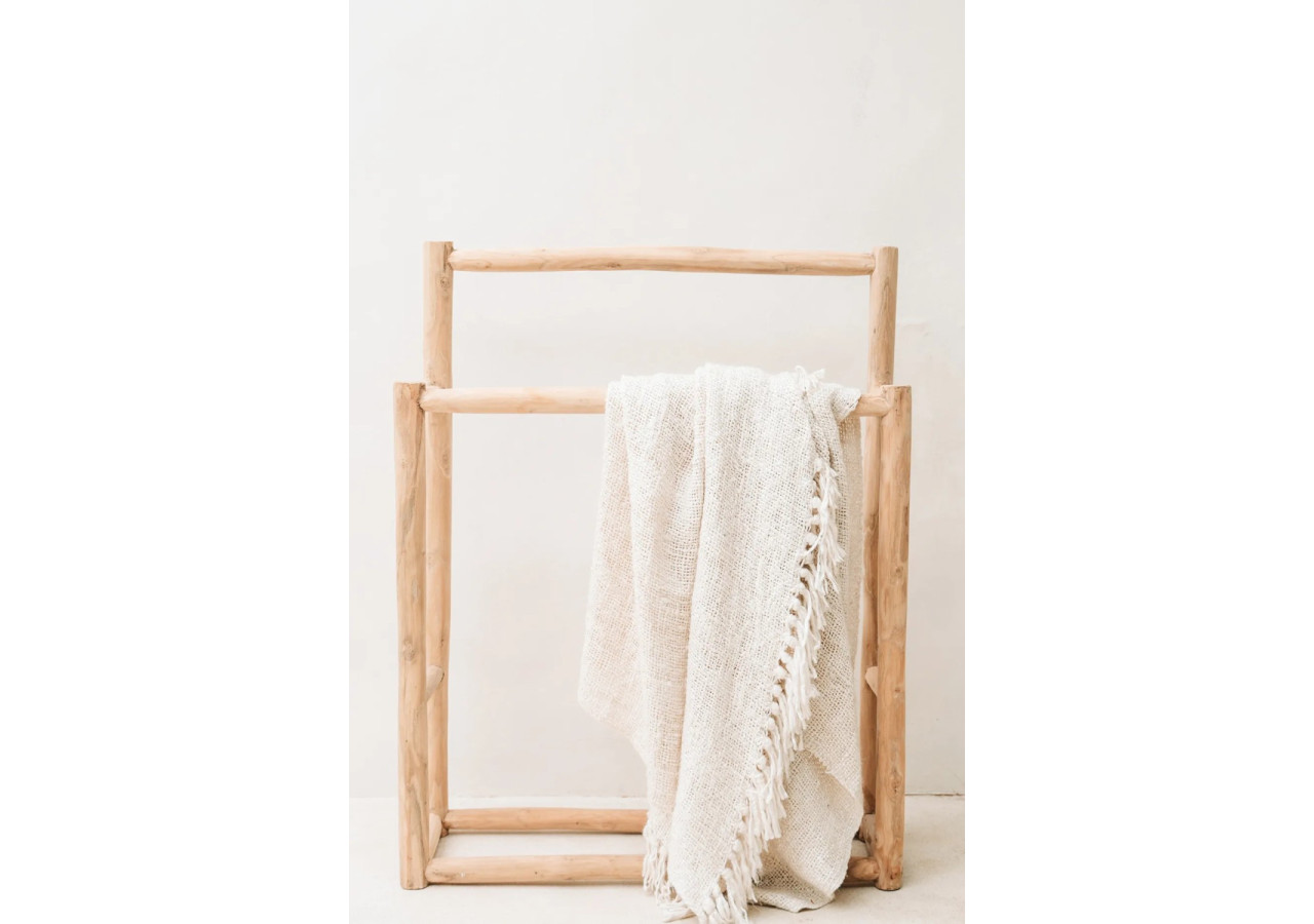 Plaid de Luxe Tissé à la Main - Crème - INIE002Cr - Bazar Bizar