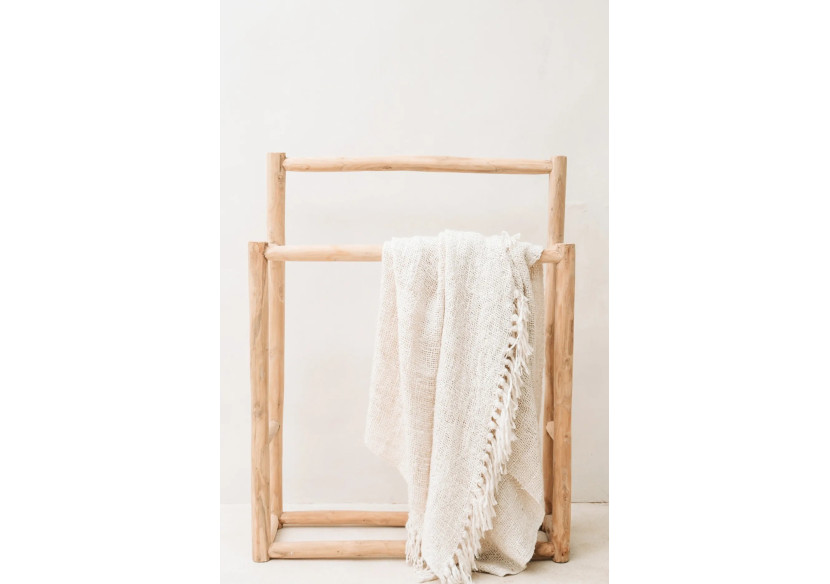 Plaid de Luxe Tissé à la Main - Crème - INIE002Cr - Bazar Bizar