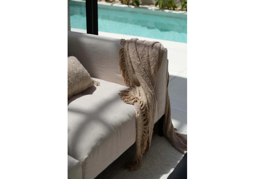 Plaid S'il Vous Plaid - Beige - Tissu Coton Luxe - INIE002Be - Bazar Bizar