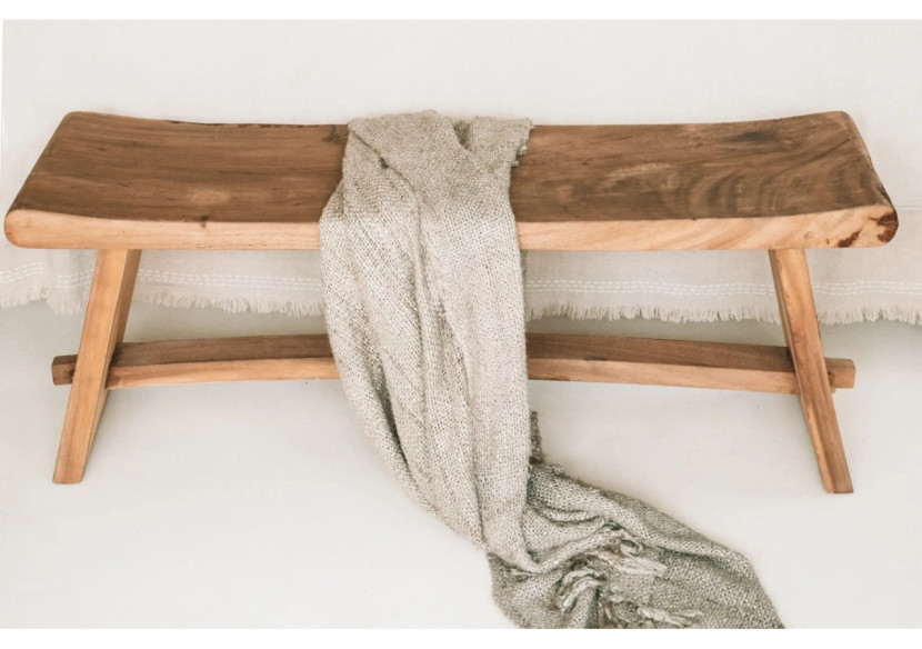 Plaid S'il Vous Plaid - Beige - Tissu Coton Luxe - INIE002Be - Bazar Bizar