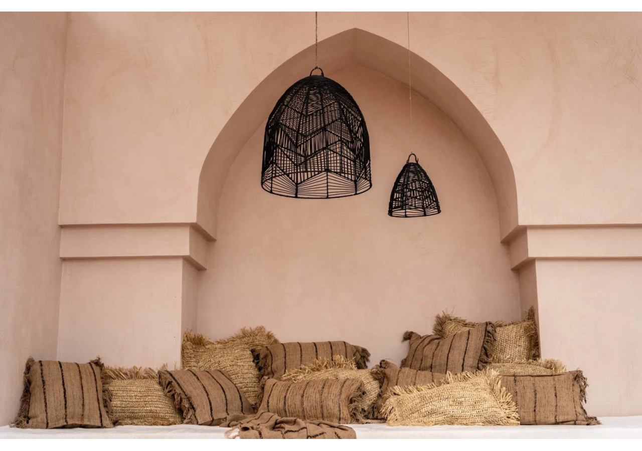 Housse de Coussin Oh My Gee - Beige Noir - 60x60 - INIE001BeB-60x60 - Bazar Bizar