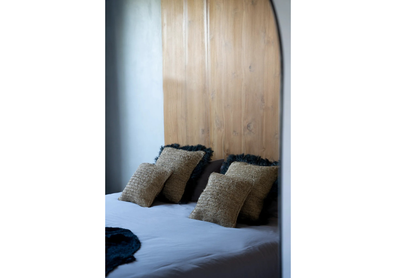 Housse de Coussin Raffia - Naturel Noir - 60x60 - BA034NB-L-60x60 - Bazar Bizar