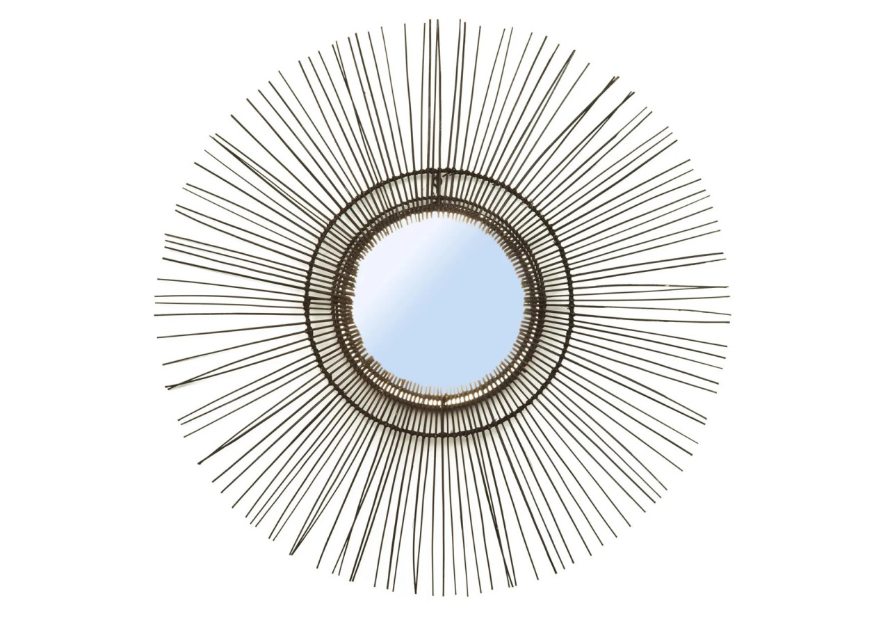 Miroir Tropical - Noir - Grand - JAPA018B-L-85 - Bazar Bizar