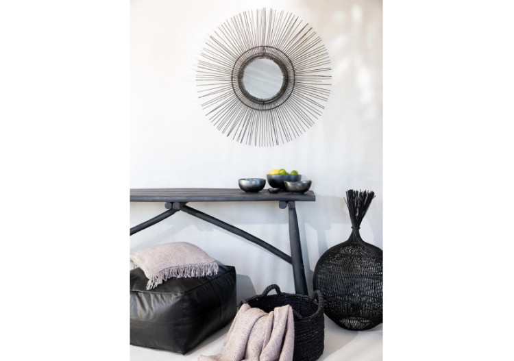 Miroir Tropical - Noir - Grand - JAPA018B-L-85 - Bazar Bizar 2