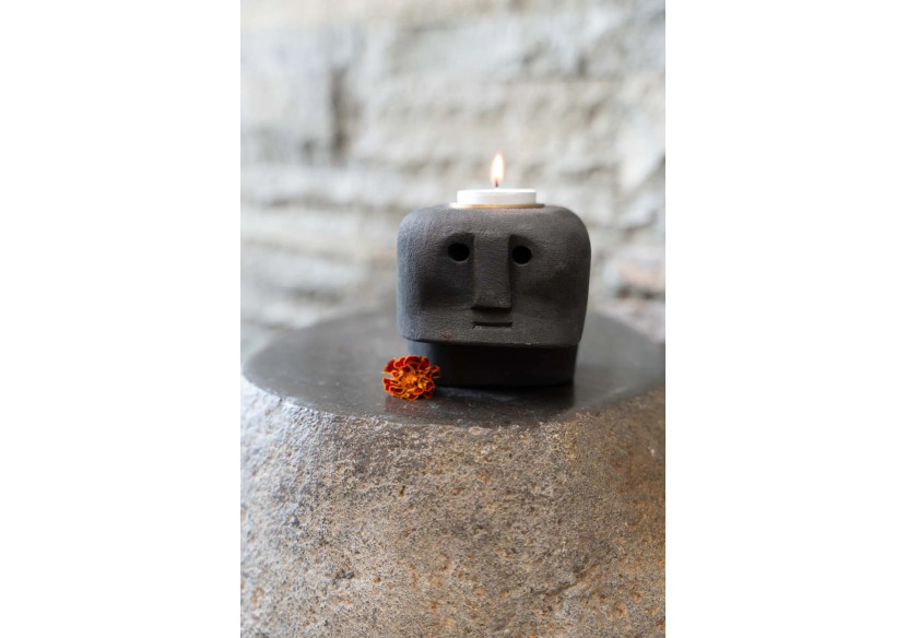 Porte-Bougie Sumba Stone n°27 - Artisanat Indonésien - BAHRA027 - Bazar Bizar