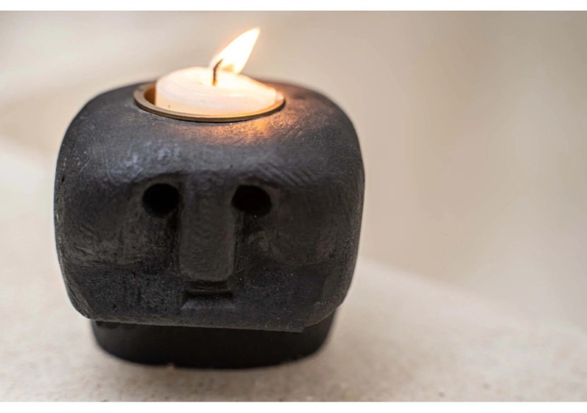 Porte-Bougie Sumba Stone n°27 - Artisanat Indonésien - BAHRA027 - Bazar Bizar