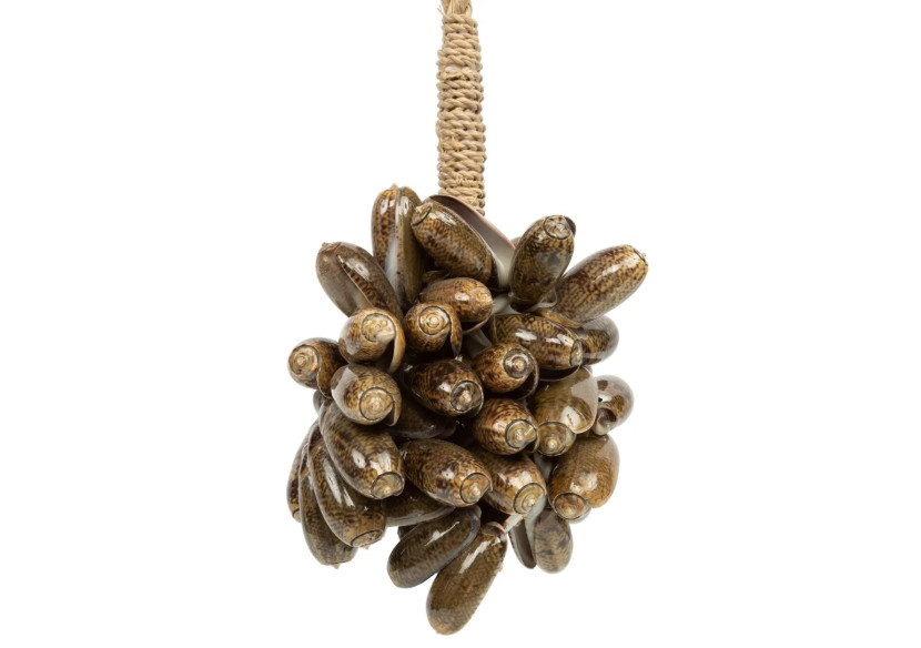 Tassel en Coquillage Marron - Artisanat Balinais - BALE048Br - Bazar Bizar