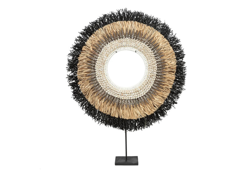 Display Raffia sur Stand - Noir Naturel - JABR015NB-L - Bazar Bizar Display Raffia sur Stand - Noir Naturel - JABR015NB-L - Bazar Bizar