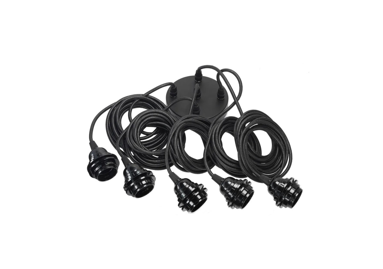 Suspension Luminaire Plafond - Noir - 5 Douilles - FL-B-005 - Bazar Bizar