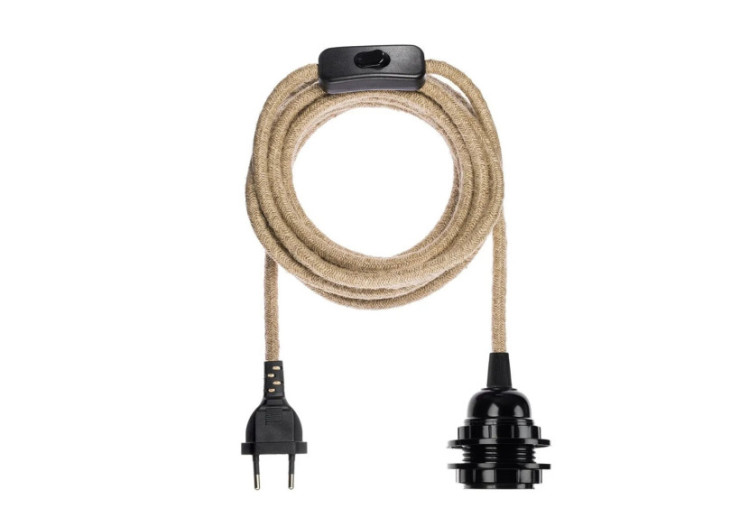 Fitting Luminaire - Noir Naturel - Élégance Durable - FL-JUTE - Bazar Bizar