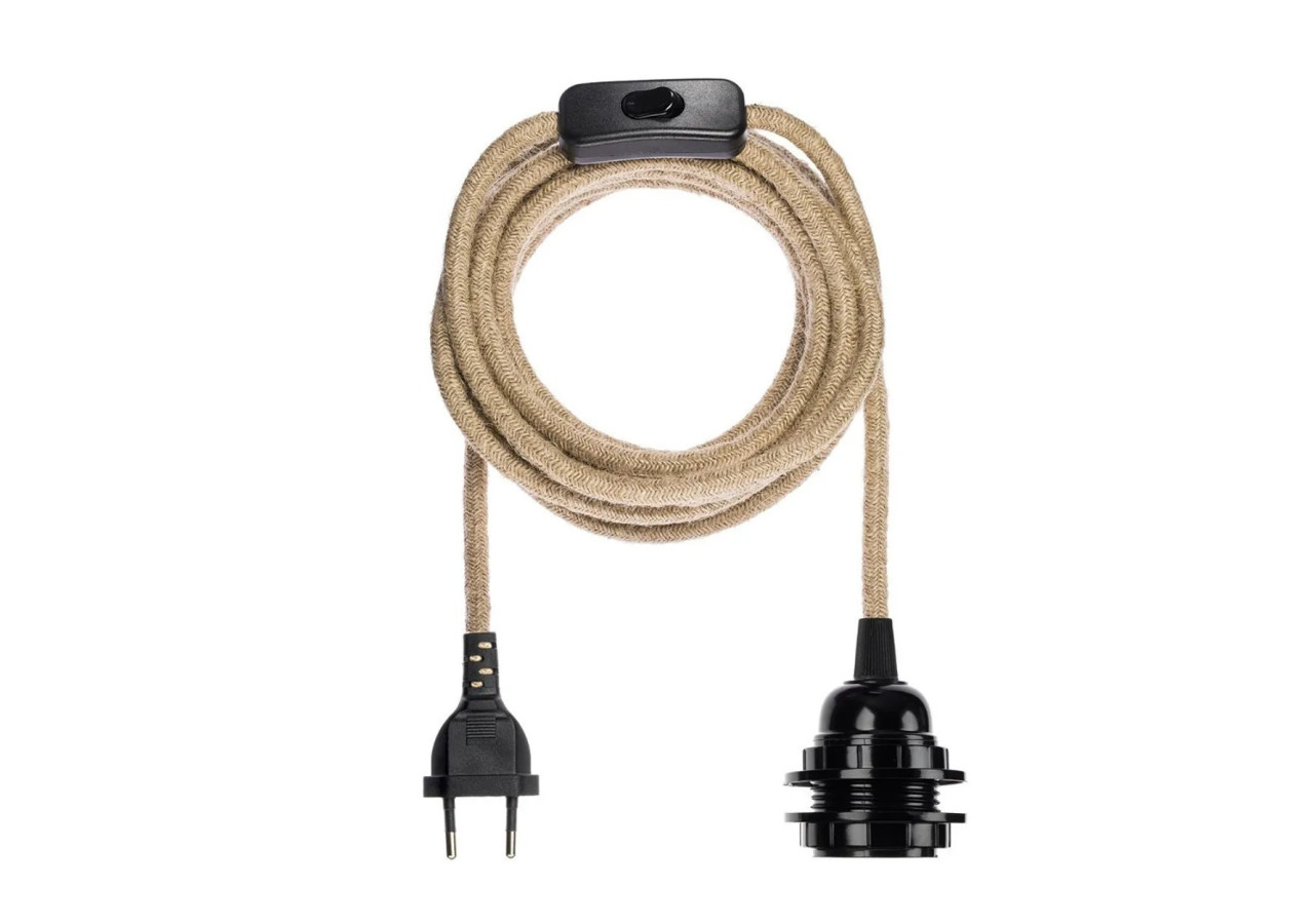 Fitting Luminaire - Noir Naturel - Élégance Durable - FL-JUTE - Bazar Bizar