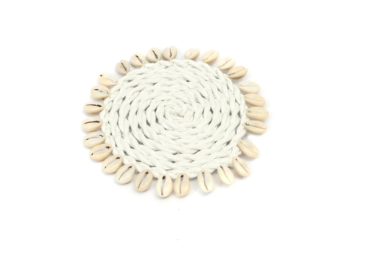 Sous-Verres en Herbe Marine - Blanc - BAJN055W - Bazar Bizar