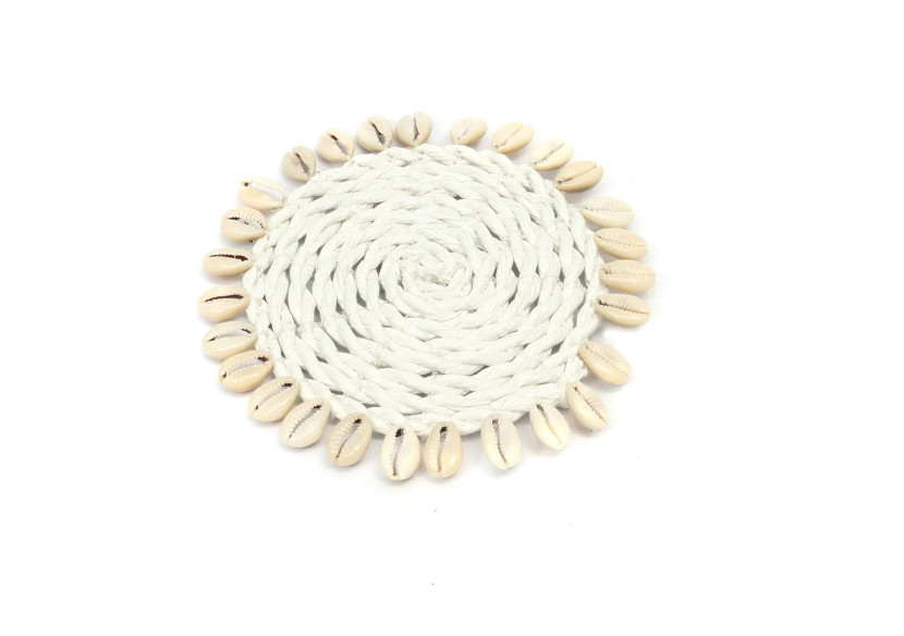 Sous-Verres en Herbe Marine - Blanc - BAJN055W - Bazar Bizar