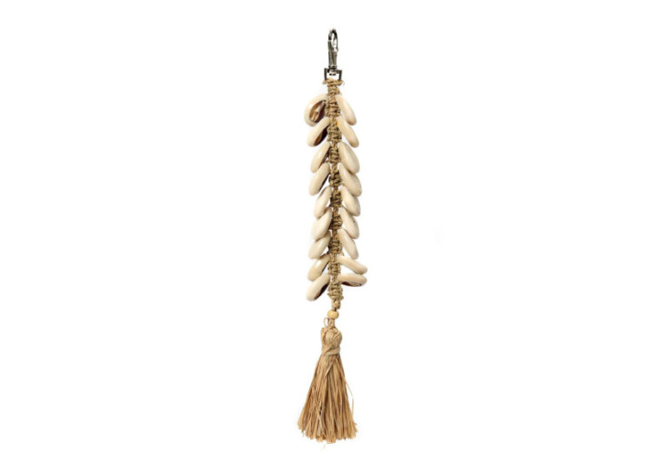 Porte-Clés en Raffia - Blanc Naturel - BAJN072NW - Bazar Bizar
