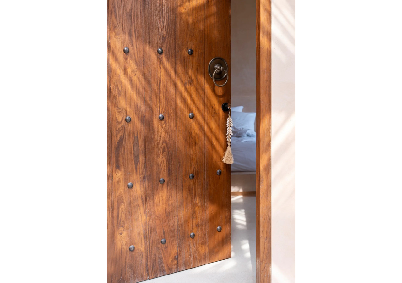 Porte-Clés en Raffia - Blanc Naturel - BAJN072NW - Bazar Bizar