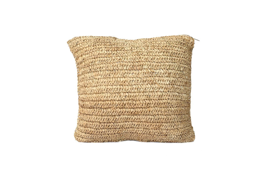 Housse de Coussin en Raffia - Naturel 40x40 - BAJN103N-M-40X40 - Bazar Bizar