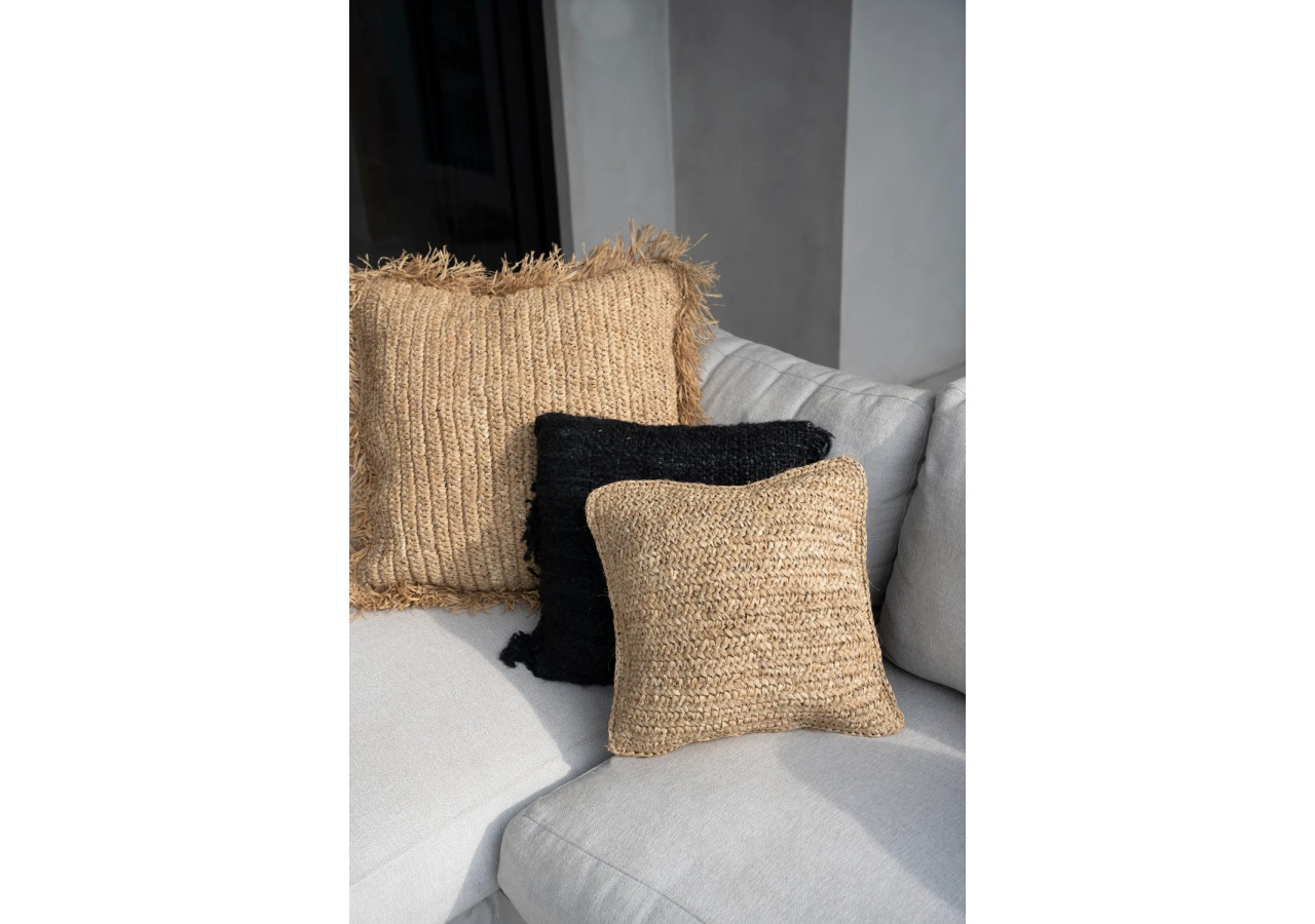 Housse de Coussin en Raffia - Naturel 40x40 - BAJN103N-M-40X40 - Bazar Bizar