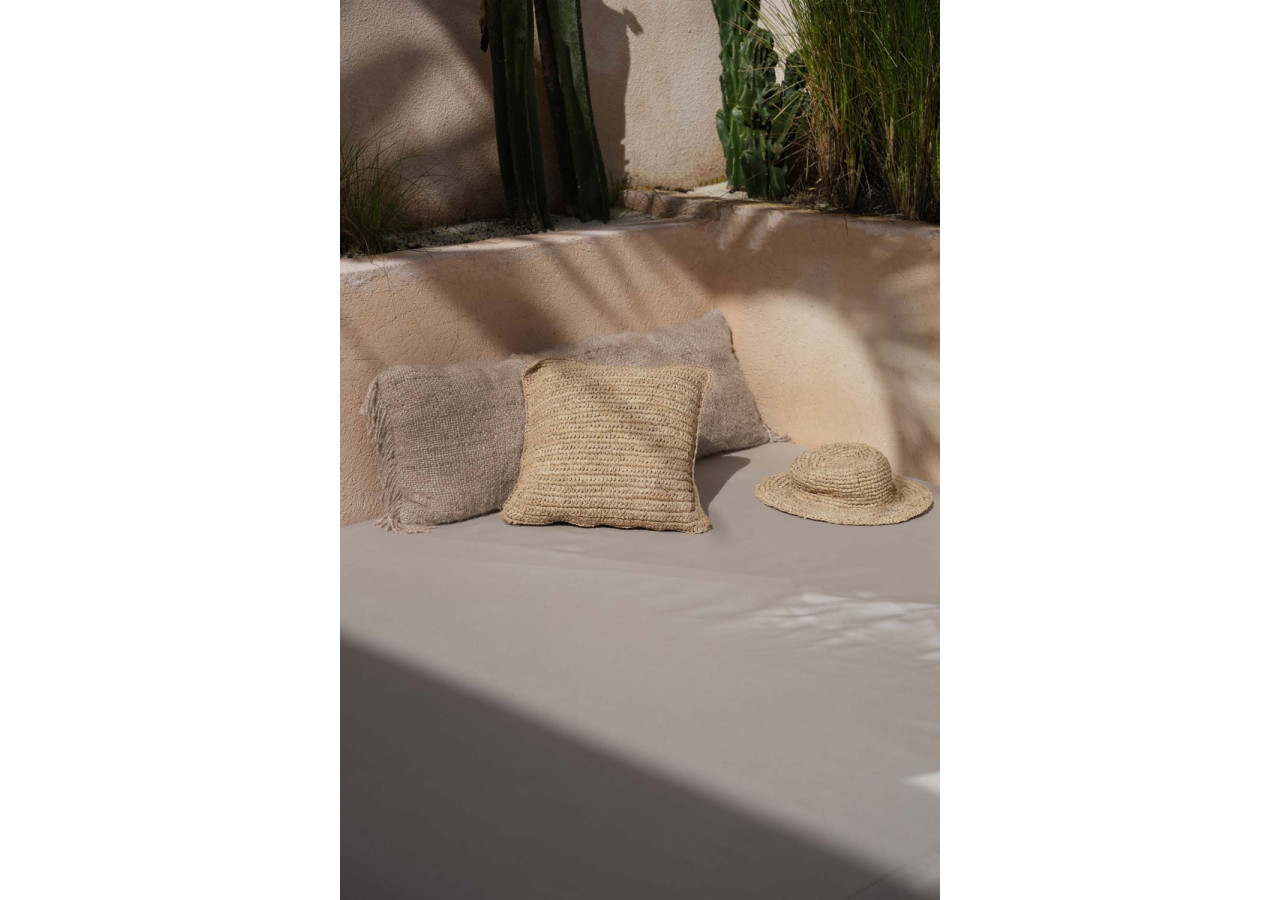 Housse de Coussin en Raffia - Naturel 40x40 - BAJN103N-M-40X40 - Bazar Bizar