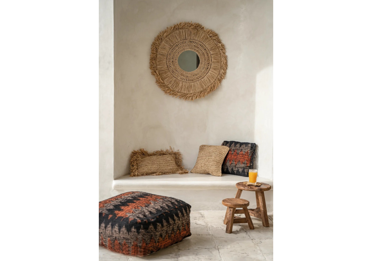 Housse de Coussin en Raffia - Naturel 40x40 - BAJN103N-M-40X40 - Bazar Bizar
