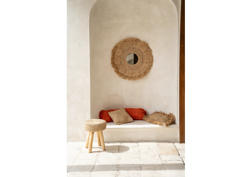 Housse de Coussin en Raffia - Naturel 40x40 - BAJN103N-M-40X40 - Bazar Bizar