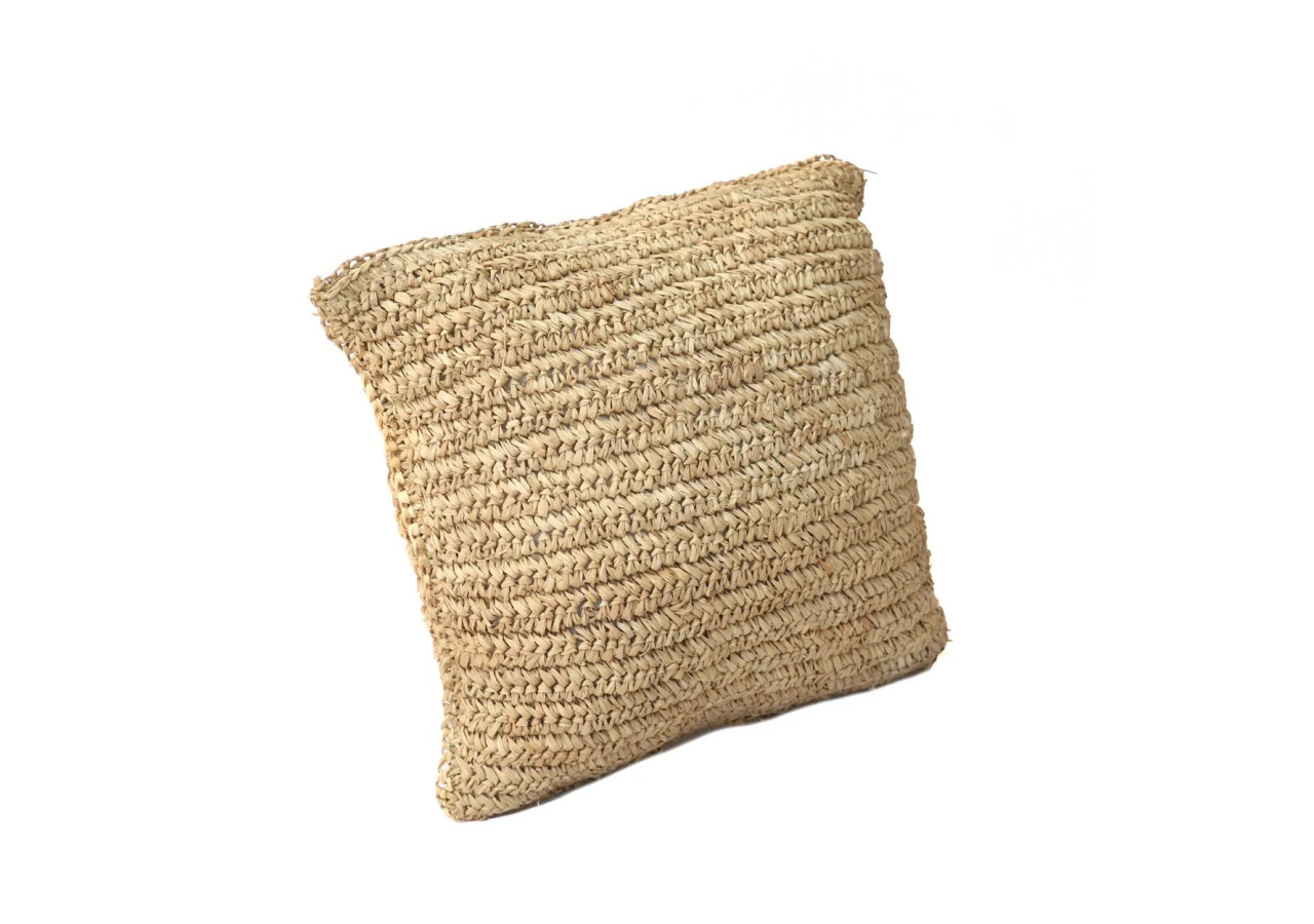 Housse de Coussin en Raffia - Naturel 40x40 - BAJN103N-M-40X40 - Bazar Bizar