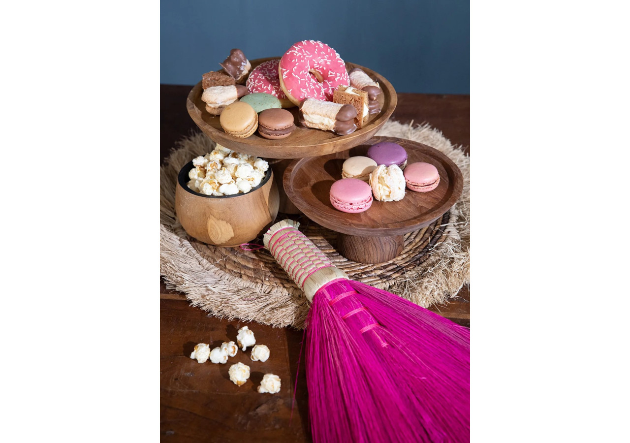 Assiette à Gâteau en Racine de Teck - Grande - BASU400-L - Bazar Bizar