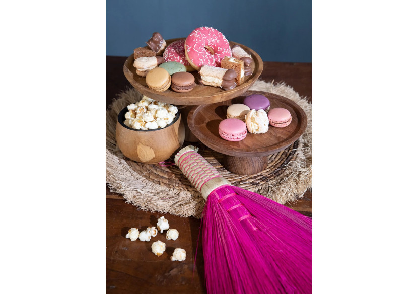 Assiette à Gâteau en Racine de Teck - Grande - BASU400-L - Bazar Bizar