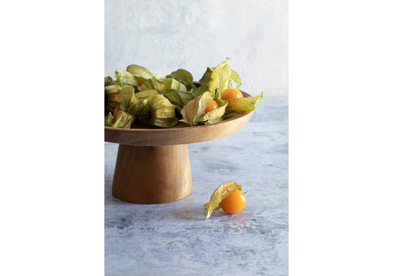 Assiette à Gâteau en Racine de Teck - Grande - BASU400-L - Bazar Bizar