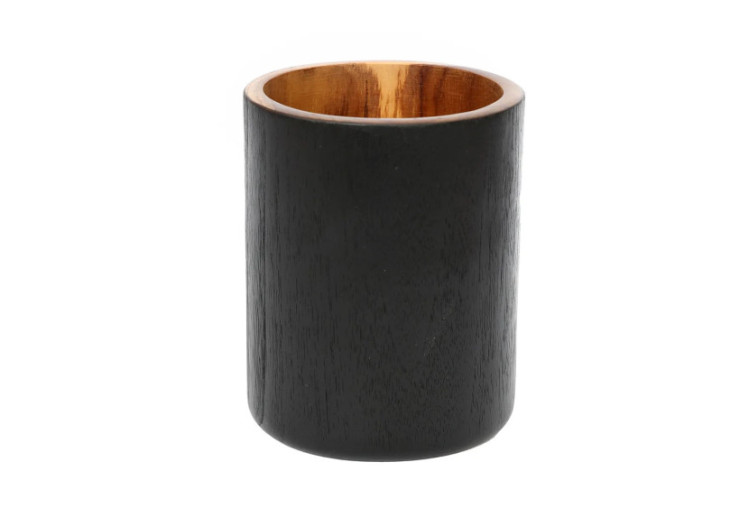 Vase Bondi - Rond en Teck - JAES017NB - Bazar Bizar