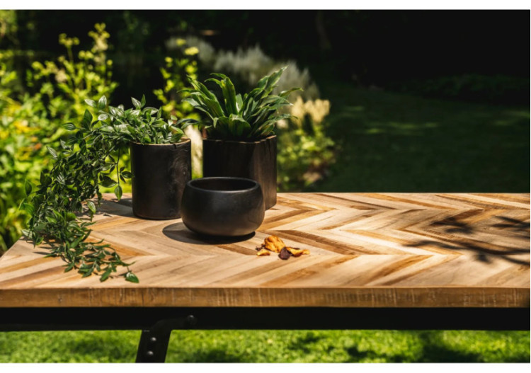 Vase Bondi - Rond en Teck - JAES017NB - Bazar Bizar 2