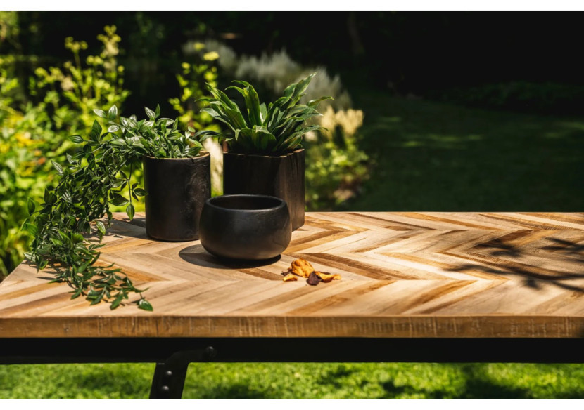 Vase Bondi - Rond en Teck - JAES017NB - Bazar Bizar